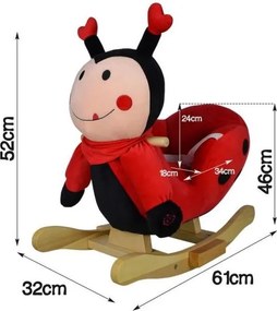 Pluszowa biedronka na biegunach, 68 x 33 x 47 cm