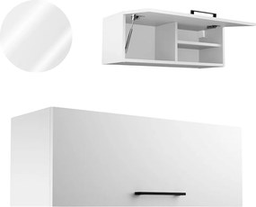 Szafka Łazienkowa Wisząca 80 cm Pozioma Pawlacz Półka Biała Czarna