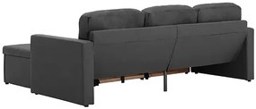 Rozkładana sofa modułowa ciemnoszara tkanina - Odi 4Q
