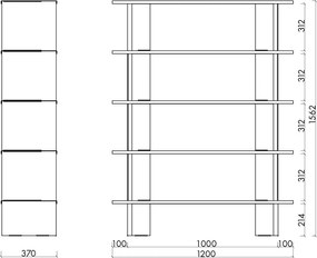 Żółty metalowy regał 120x156x37 cm Hes – noo.ma