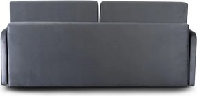 Sofa Rozkładana z Funkcją Spania LUMO Dwuosobowa Szara Nowoczesna do Salonu