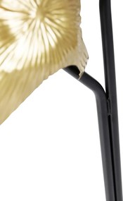 Orientalna lampa podłogowa mosiądz z czarną 2-światła - Louka