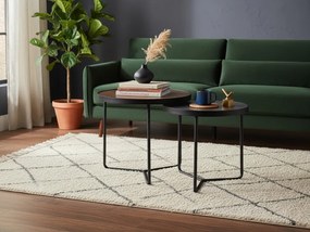 Stoliki pomocnicze PENELOPE zestaw 2 szt. Ø 50 cm, brązowy/czarny