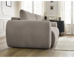 Jasnoszarobeżowa sztruksowa rozkładana sofa 257 cm Lucien – Bobochic Paris