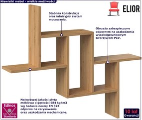 Skandynawski regał wiszący w kolorze dąb artisan Galapi 4X