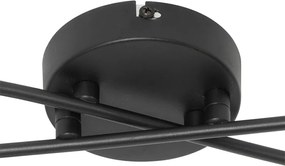 Plafon art deco czarny przydymione szkło 4-źródła światła - Athens