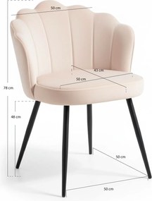 Krzeso Blume Aksamitne Czarne Nogi