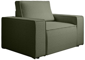 Fotel z teksturowaną zieloną tapicerką - AMELIA