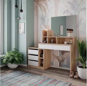 Stolik do przebierania biały/sonoma 139.8x40x115 anja