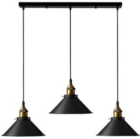 Lampa sufitowa metalowa klosz retro wisząca AT32-3SZ-Black