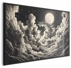 Plakat Księżyc wśród chmur 42x29,7 cm z ramą czarną bez marginesu ARTGEIST B
