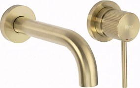 Bateria Umywalkowa Podtynkowa Rea Lungo Stripe Złota Szczotkowana