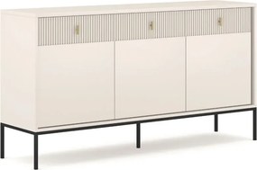 Kaszmirowa na czarnych nogach komoda ryflowana M9-G68