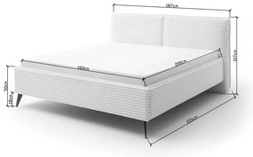 Beżowe tapicerowane łóżko dwuosobowe ze schowkiem i stelażem 160x200 cm Matera – Meise Möbel