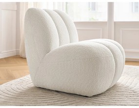 Biały fotel z materiału bouclé Janissaire – Bobochic Paris