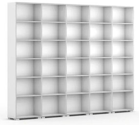 Biblioteka SILVER LINE, 5 kolumn, 2230 x 3000 x 400 mm, biały