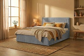 Łóżko FILI 180x200 cm Jasny szary Z materacem