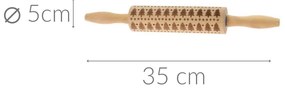 Wałek do ciasta ze wzorkiem, drewniany, Ø 5 cm