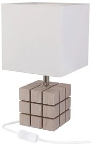 Beżowa lampka nocna kostka z abażurem - S230 K9-P66