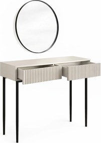 Toaletka Nicole z czarnym lustrem 60 cm - kaszmir / czarne nóżki