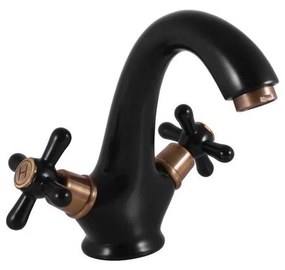 RAV Slezák MK128.0CMATSM - bateria umywalkowa MORAVA RETRO 16 cm czarna/mosiężna