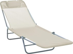 Outsunny Leżak ogrodowy wypoczynkowy składany 4 kolory Kremowy komfort i styl | Aosom PL