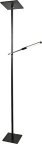 Ideal - Czarna lampa stojąca LED z metalu wys. 180 cm Fabas Luce - 2 lampy 40 W i 8 W ze zintegrowaną diodą LED 3000 K