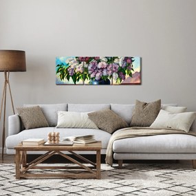 Obraz - Bukiet bzu (z zegarem) (90x30 cm)
