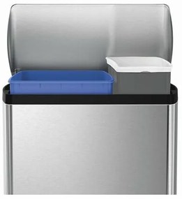 Simplehuman Prostokątny kosz na śmieci z pedałem,46 l, stal