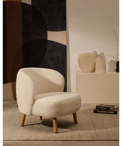 Kremowy fotel z materiału bouclé Ulit – Kave Home