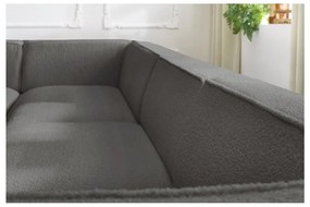 Ciemnoszary narożnik modułowy z materiału bouclé (lewostronny/w kształcie litery U) Megeve – Bobochic Paris