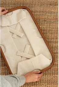Kremowy tekstylny kosz na pranie składany Bamboo/Linen – Bigso