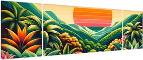 Obraz - Kolorowy zachód słońca (170x50 cm)