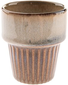 Zestaw 4 ceramicznych kubków Rustik 100 ml, jasnobrązowe