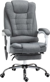 Vinsetto Fotel biurowy ergonomiczny z masażem 6 punktów wibracyjnych obrotowy 360 stopni szary | Aosom PL