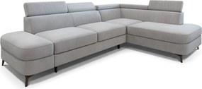 Masseno Narożnik AVISE z funkcją spania i pojemnikiem na pościel Narozniki L, Rozkładana sofa - Jasnoszary, MATT VELVET 83