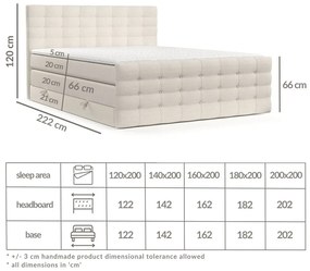 Beżowe łóżko boxspring ze schowkiem 160x200 cm Blend – Maison de Rêve