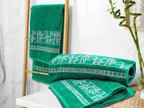 Bambusowy ręcznik BAMBOO 50x90 cm zielony, 70% włókno bambusowe | 30% bawełna