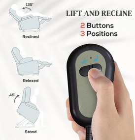 HOMCOM Elektryczny Fotel z Pomocą przy Wstawaniu, Miękki Aksamitny Materiał, Złącza USB