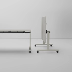 Mobilny stół MATCH, 180x80 cm, szara podstawa, buk