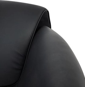 Designerski fotel wypoczynkowy z czarnej ekoskóry Flessi