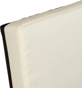 Zestaw Mebli Ogrodowych BONITO Czarny/Kremowy Fotele Pufy Stolik Technorattan Nowoczesny