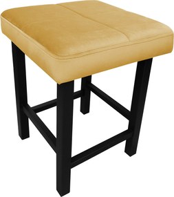 Taboret KLASYK tkanina Welur stelaż metalowy : Kolor Stelaża - Czarny , Kolor tkaniny - VELVET - MG15, Typ tkaniny - Velvet, Wysokość - 45 cm