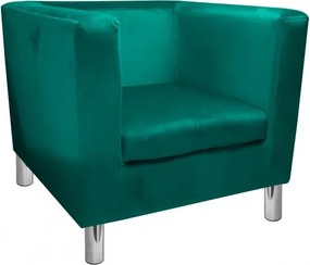 Fotel Monaco tkanina Welur : Kolor nogi - Chrom, Kolor tkaniny - VELVET - MG20, Wysokość nogi - 15 cm