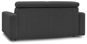 Ciemnoszara sztruksowa rozkładana sofa 215 cm Monaco – Bobochic Paris