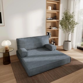 Masseno Sofa piankowa LADIA z funkcją spania, Kanapa z pianki do salonu, Bezmontażowa, Tkanina sztruksowa – Szary POSO 60