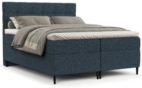Ciemnoniebieskie łóżko boxspring ze schowkiem 140x200 cm Urbaneo – Maison de Rêve