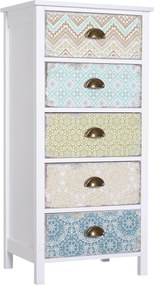 HOMCOM Komoda nowoczesna z 5 szufladami wielokolorowa 46x34x975 cm do salonu sypialni | Aosom PL