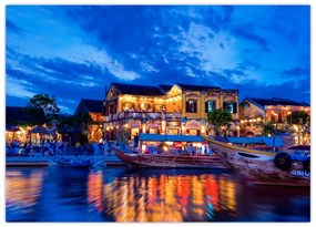 Obraz nocnego miasta Hoi An w Wietnamie (70x50 cm)