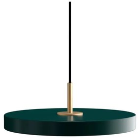 Ciemnozielona metalowa lampa wisząca LED ze ściemniaczem i metalowym kloszem ø 31 cm Asteria Plus – UMAGE